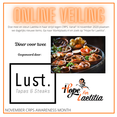 Online veiling: dinerbon van Lust tapas en steaks Online veiling: dinerbon van Lust tapas en steaks