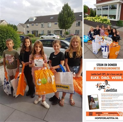 Kids halen flessen op voor Laetitia Kids halen flessen op voor Laetitia